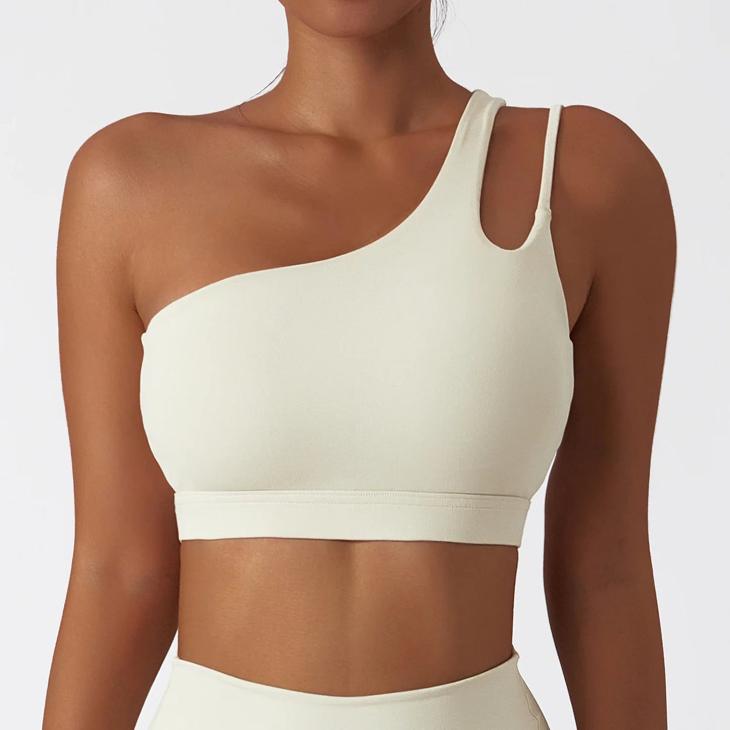 Oblique Strap Shockproof Bra