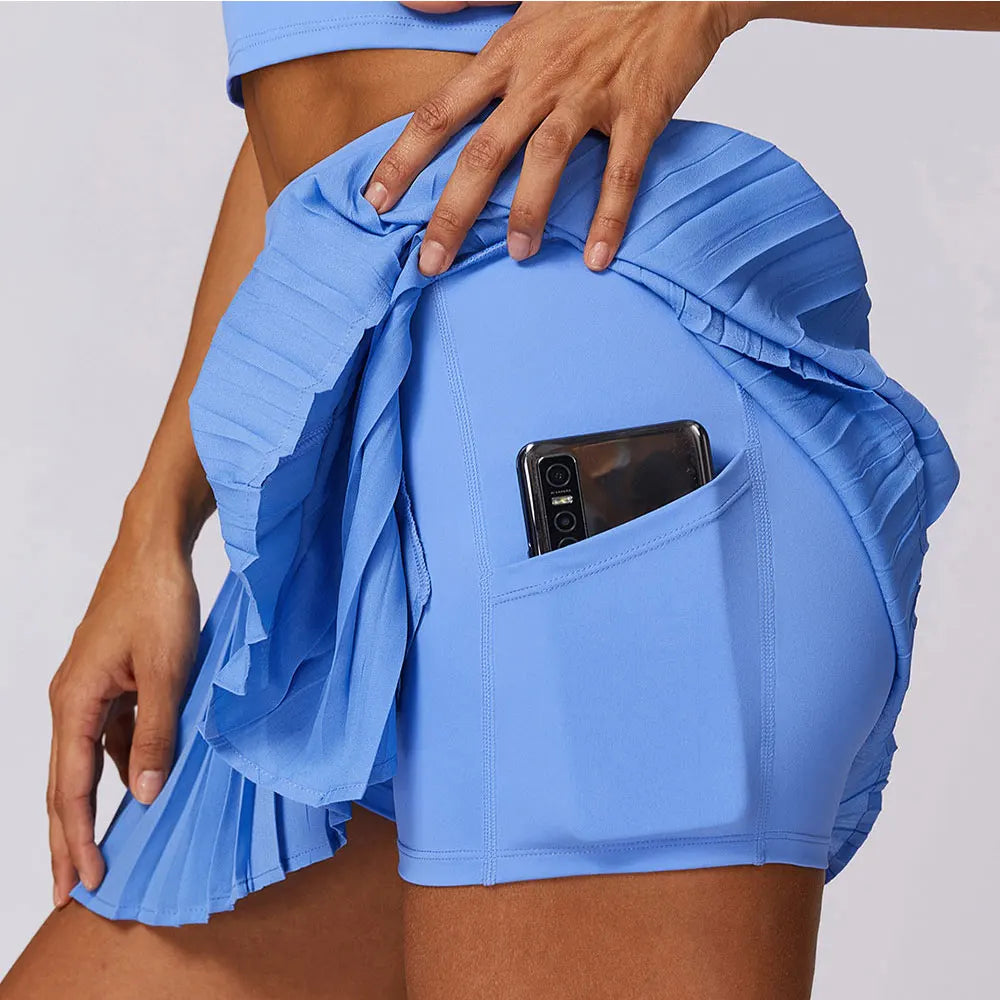 High Waist Pleated Sports Skirt