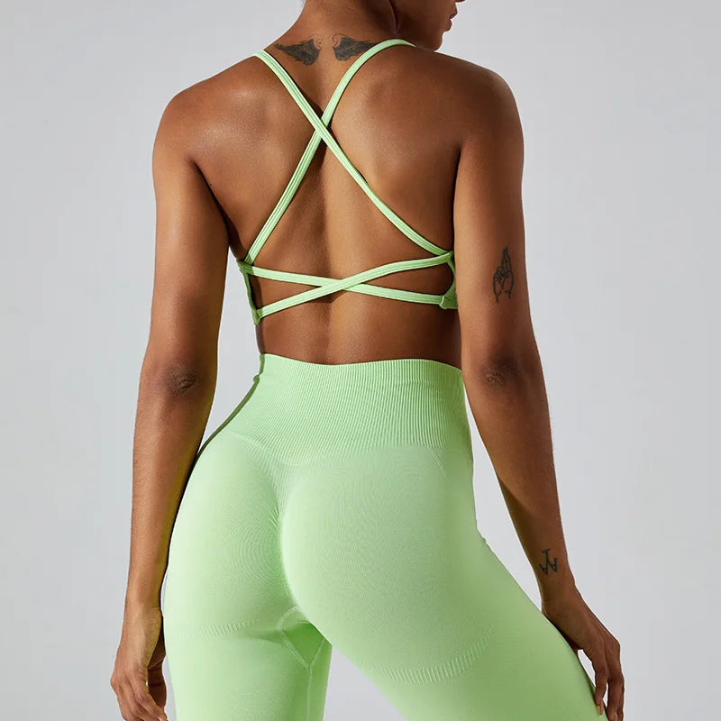 Seamless Cross-Strap Bra