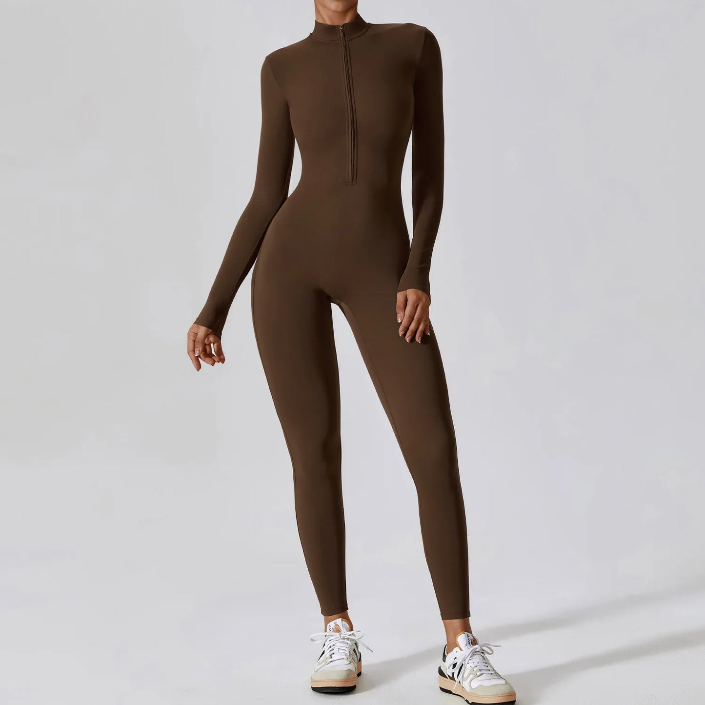 Long Sleeve Zipper Yoga Jumpsuit