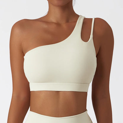 Oblique Strap Shockproof Bra