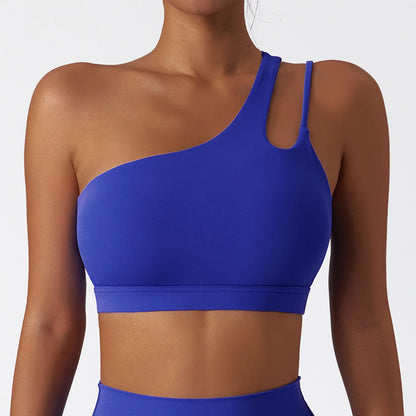 Oblique Strap Shockproof Bra