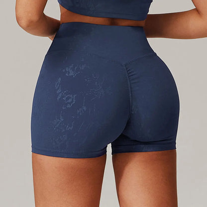 High Waist Printed Yoga Shorts