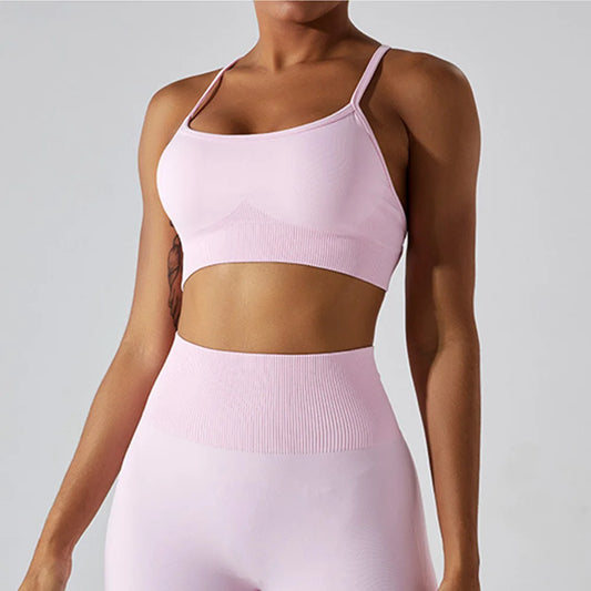 Seamless Cross-Strap Bra