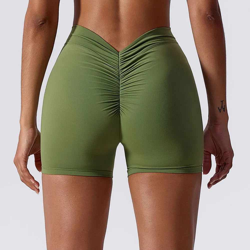 V-Back Scrunch Yoga Shorts