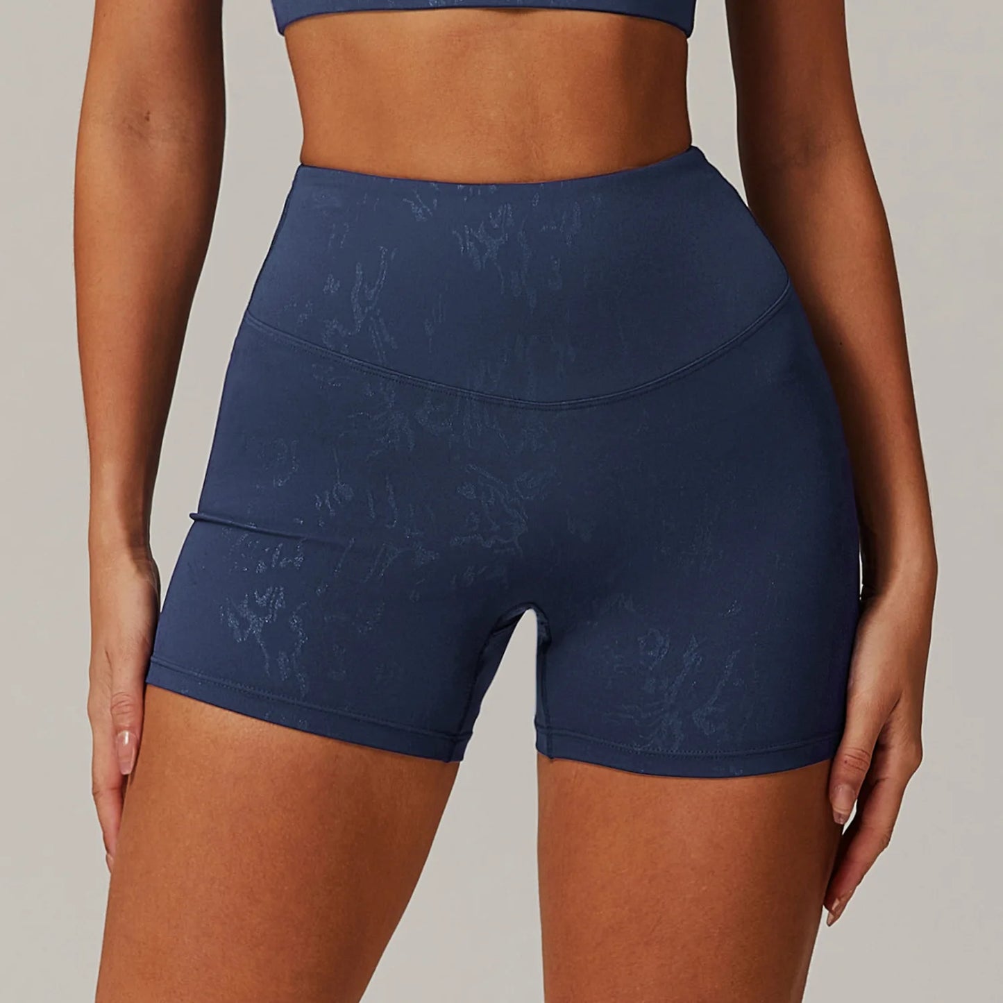 High Waist Printed Yoga Shorts