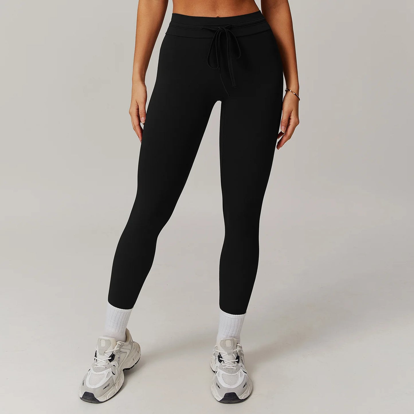 Rise High-Waist Drawstring Yoga Legging