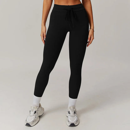 Rise High-Waist Drawstring Yoga Legging