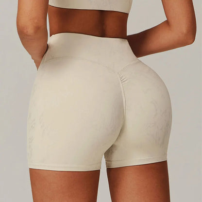 High Waist Printed Yoga Shorts