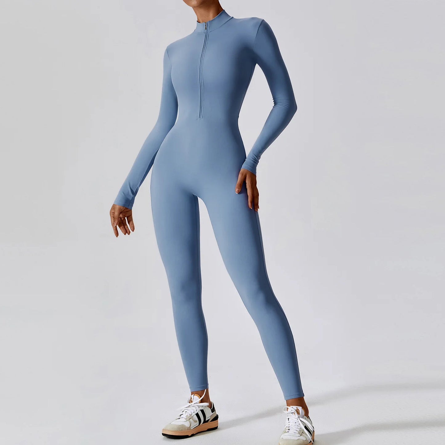 Long Sleeve Zipper Yoga Jumpsuit