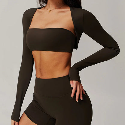 Long Sleeve Shawl Yoga Top