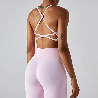 Seamless Cross-Strap Bra