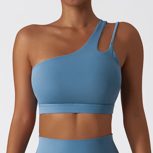 Oblique Strap Shockproof Bra