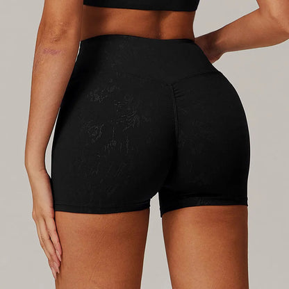 High Waist Printed Yoga Shorts