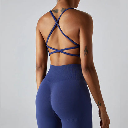 Seamless Cross-Strap Bra