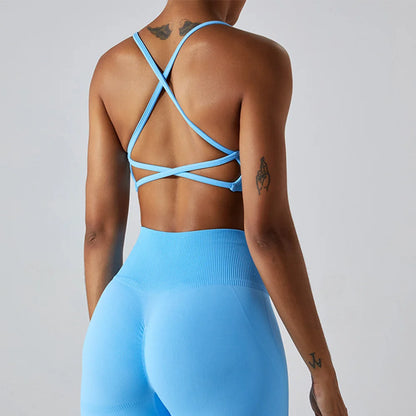 Seamless Cross-Strap Bra