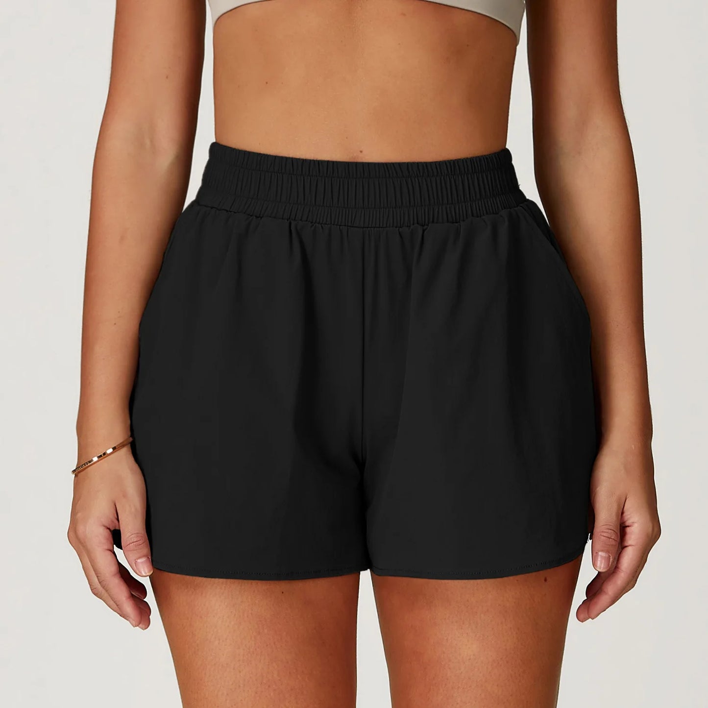 Elastic High Waist Yoga Shorts