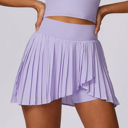 High Waist Pleated Sports Skirt