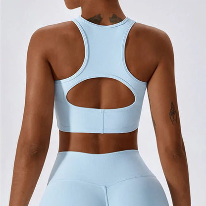 Ribbed Push-Up Sports Bra