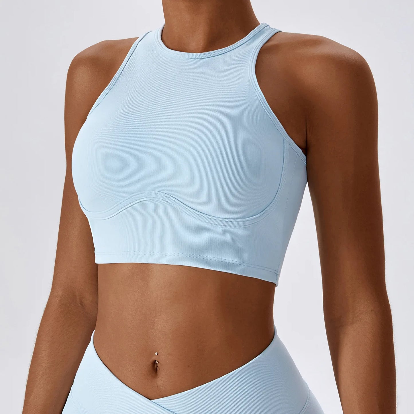 Ribbed Push-Up Sports Bra