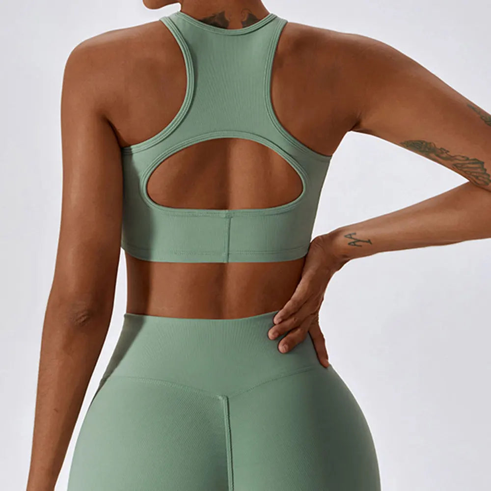 Ribbed Push-Up Sports Bra