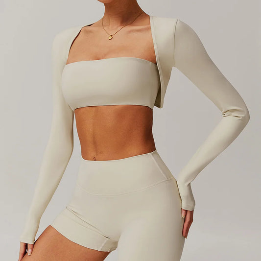 Long Sleeve Shawl Yoga Top