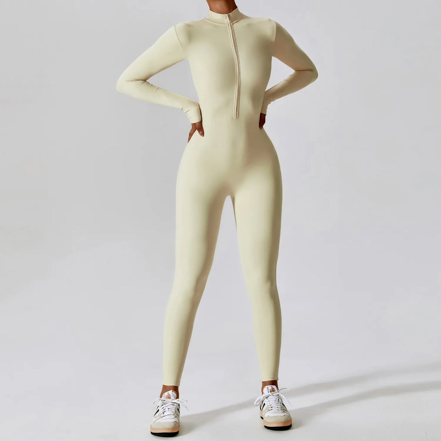 Long Sleeve Zipper Yoga Jumpsuit