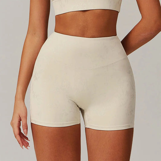High Waist Printed Yoga Shorts
