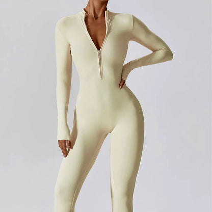 Long Sleeve Zipper Yoga Jumpsuit