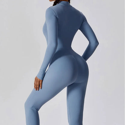 Long Sleeve Zipper Yoga Jumpsuit