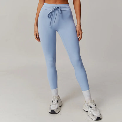 Rise High-Waist Drawstring Yoga Legging